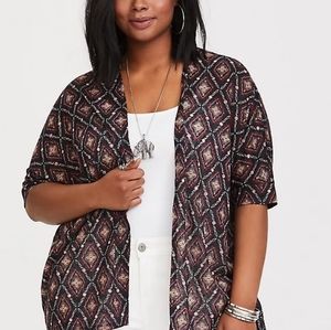 Torrid geo open cardigan size 3